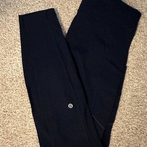 lululemon navy blue fast and free leggings 25''
